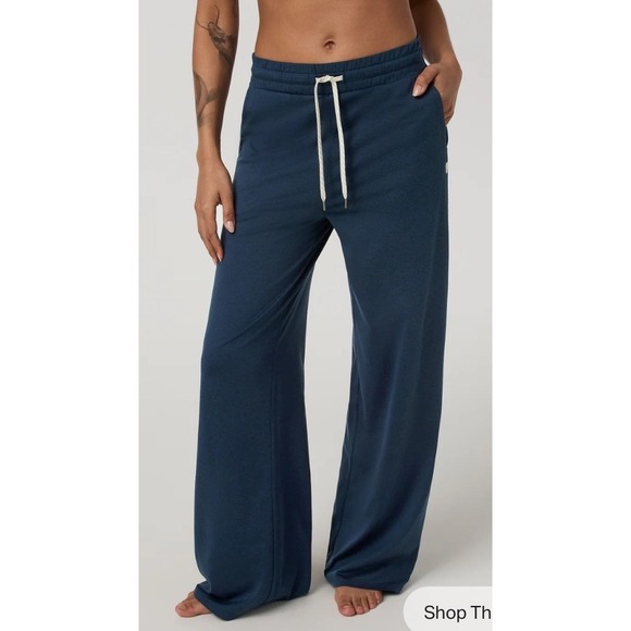 Vuori Pants - Vuori Halo Essential Wideleg Blue Coast Heather Medium New With Tags